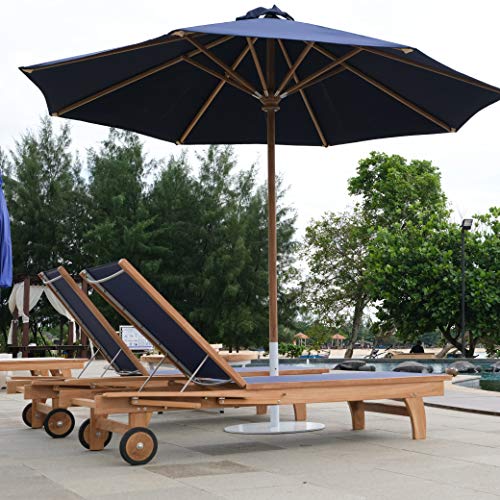 Alveare Home San Quentin Outdoor Teak Umbrella, Navy