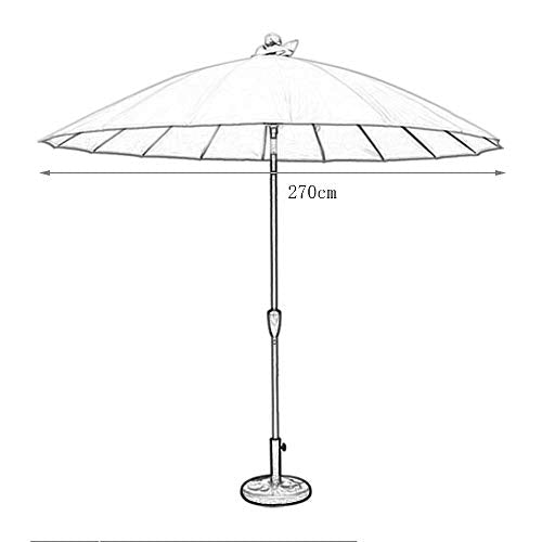 HXSM Tilt Patio Umbrella 2.7m Round Garden Parasol Sun Protection Outdoor Parasol Umbrella for Beach/Pool/Patio/Balcony Multiple Colour