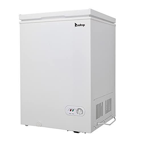 Chest Freezer, 143L/5.0 Cu.Ft Horizontal Freezer, Functional Top Door, 7-Grade Adjustment Temperature, Removable Basket, Quick Freezing, UL Certified, White