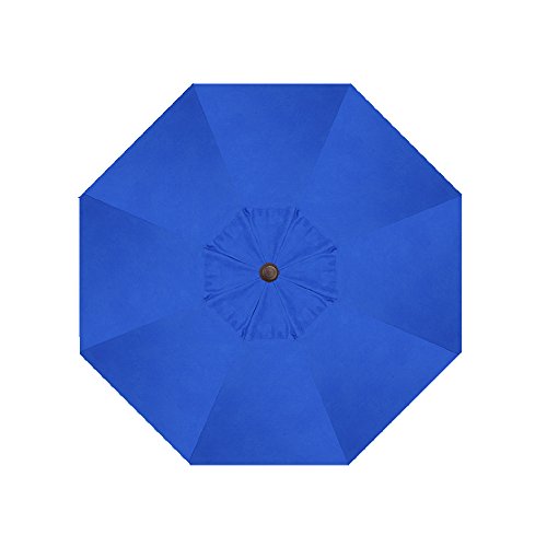 9-Foot Treasure Garden (Model 920) Push Button-Tilt Market Umbrella with Bronze Frame and Obravia2 Fabric: Cobalt