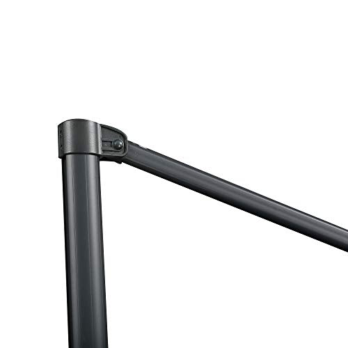 Outsunny 10' Offset Cantilever Patio Umbrella with LED Lights, Solar Panels, & UV-Fighting Polyester Canopy, Blue