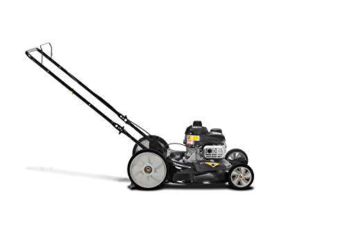 Yard Machines 132cc OHV 21-Inch 2-in-1 Gas Powered Walk Behind Push Lawn Mower with High Rear Wheels - Side Discharge and Mulching Capabilities, Black