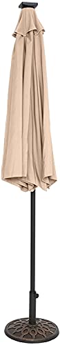 ンリアンに聞-花ラック Outside Umbrella for Patio Patio Umbrella Round Umbrella Waterproof Folding Sunshade Top Garden Beach Umbrellas Outdoor(Color:Light Brown,Size:A)