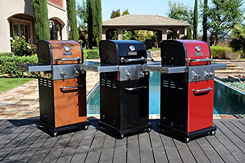 Permasteel PG-A40201-RD 2 Burner Outdoor Patio Gas BBQ Propane Grill, Red