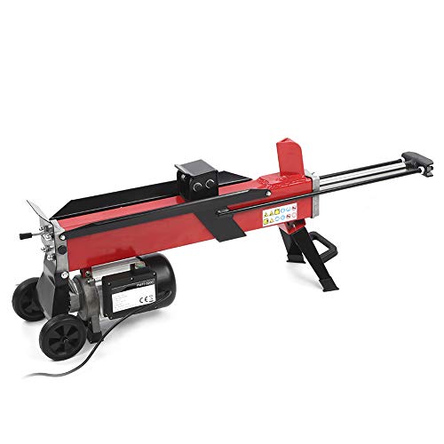 POCREATION Electric Hydraulic Log Splitters, 15A Semi-Automatic Wood Cutter Log Splitter Precision Pump Gears 7-Tons Splitting Force 2200W US Plug