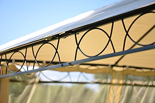 SUFUBAI 10x12ft Outdoor BBQ Gazebo Tent, Outdoor Gazebo Canopy Shelter with Mosquito Netting Large Party Tent UV Block Sun Shade for Lawns Deck Backyard Garden