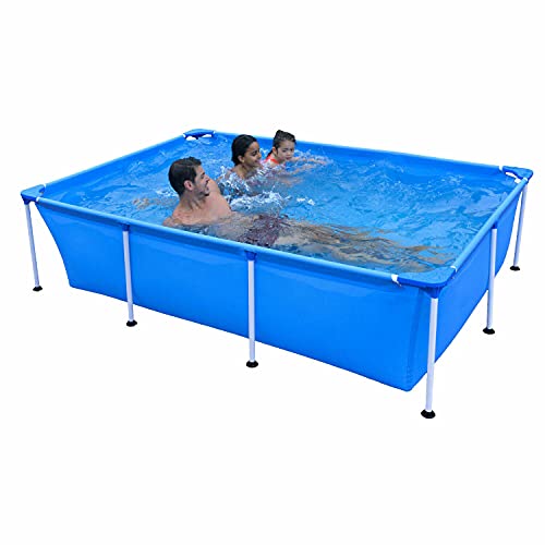 Non-Rusting Durable Steel Frame, Fun in The Sun, Above Ground Rectangular Swimming Pool Heavy-Duty Walls 2-Feet Deep Suitable for Family Kids and Adults, 8.5 X 6 Ft Easy Install No Tools Required