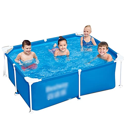 Frame Pools Rectangular Frame Swimming Pool Metal Set Small Family Swimming Pool with Water Pump PVC Material