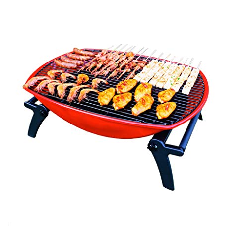 HYAN Barbecue Grill Foldable Charcoal Grill,Portable BBQ Barbecue Grill Lightweight Simple Grill for Outdoor Barbecue Lovers Travel Park Beach Wild Barbecue Shelves