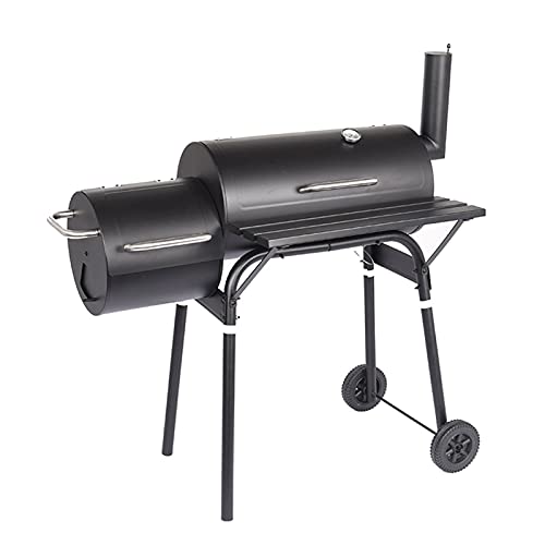 QIAOLI BBQ Charcoal Grill with Wheels，Portable Large Barbecue Grill Tools for Outdoor Grilling Cooking Camping Hiking BBQ Grill (Color : Black)