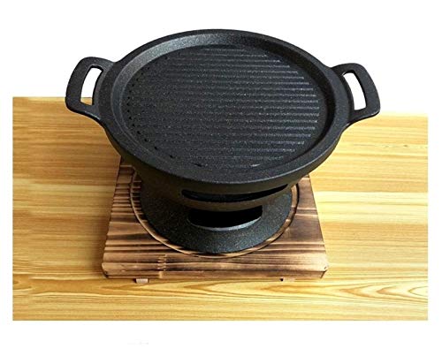 LAIQIAN Portable Roast BBQ Grill Table Barbecue Grill Commercial Charcoal Barbecue Stove Restaurant Home Outdoor BBQ Stove with Wooden Folding Grill