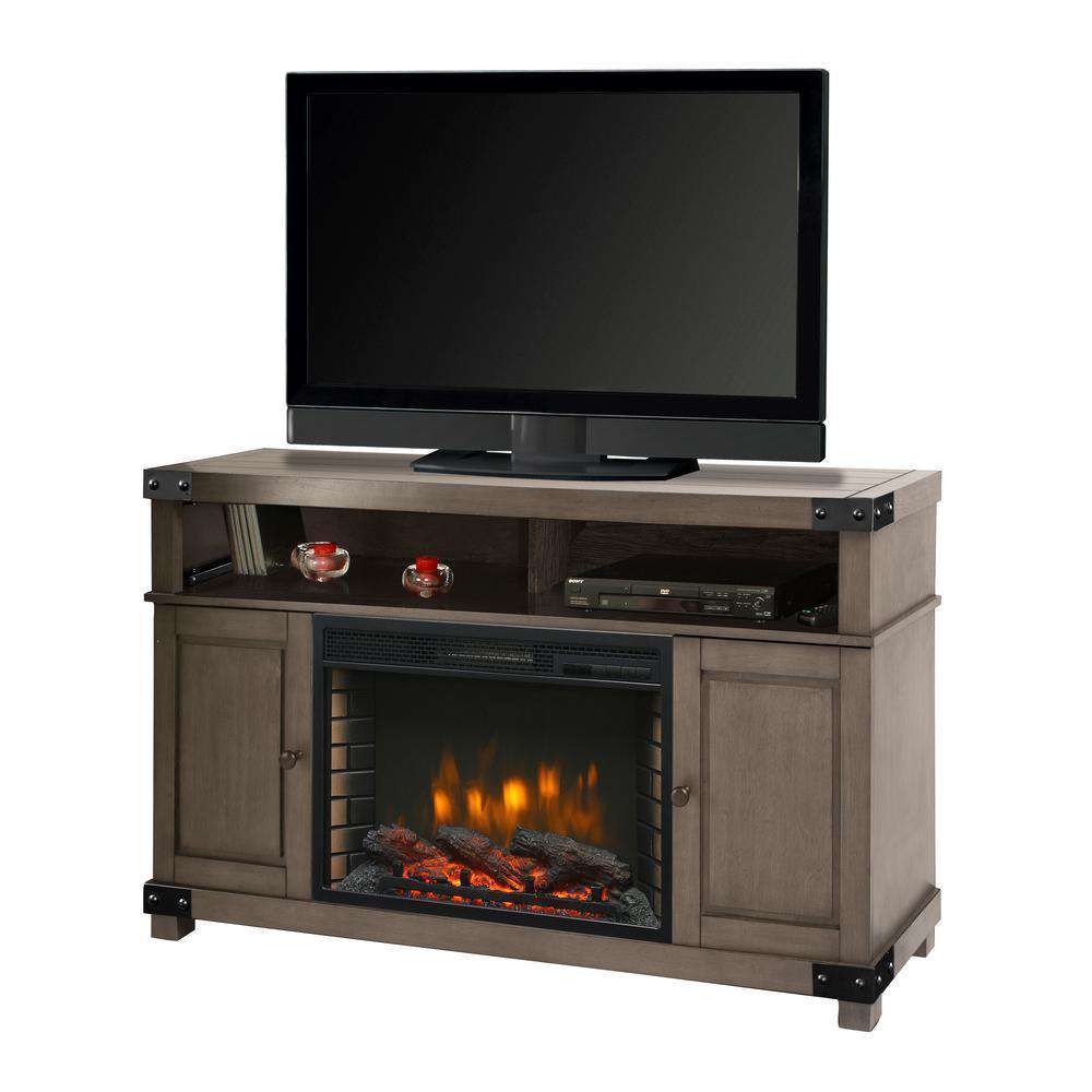 Muskoka by Pleasant Hearth 370-161-99 Hudson 53 Inch Electric Fireplace Media Console in Dark Weathered Grey New