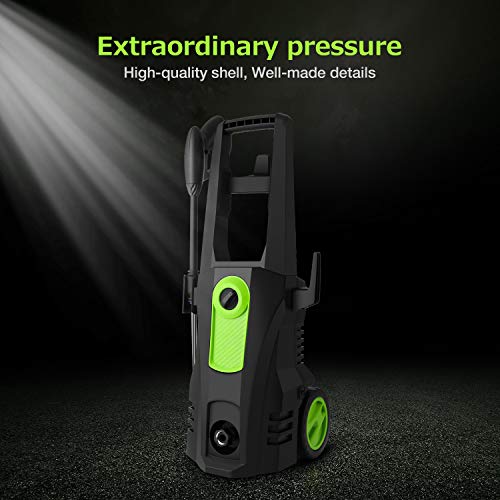 TEANDE 3500 PSI Electric Pressure Washer, 2.60 GPM 1800W Power Washer with Rolling Wheels (Green)