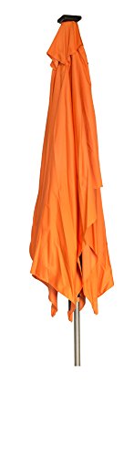 Rectangular Solar Powered LED Lighted Patio Umbrella - 10' x 6.5' - By Trademark Innovations (Orange)