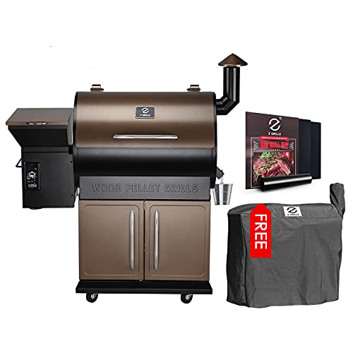 Z Grills Wood Pellet Grill Smoker with 2020 Newest Digital Controls ,700 Cooking Area 8- in-1 Grill, Smoke, Bake, Roast, Braise ,Sear,Char-grill and BBQ for Outdoor