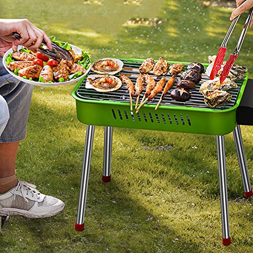 Charcoal Grill Indoor Outdoor Electric Carbon Barbecue Grill Electric BBQ Smokeless Grill with Legs 1800W Adjustable Thermostat Removable Washable Plates, 18.5