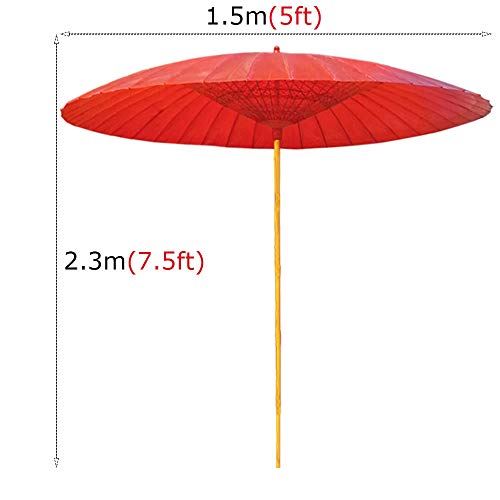 Y&J 5ft/1.5m Parasol Garden Umbrella, Outdoor Beach Parasol Uv Protection, Waterproof Patio Umbrella, Decorative Handmade Umbrella, No Base