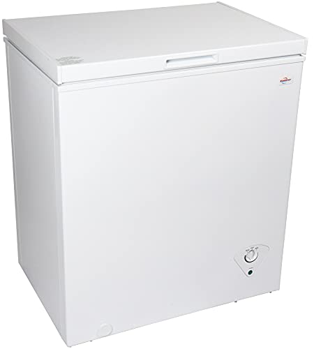 Koolatron KCF51WNG Compact Chest Freezer with 5.1 Cubic Feet Capacity, Adjustable Thermostat Deep Freezer for Apartment, Condo, Office, RV, Cabin, Small Kitchen - White