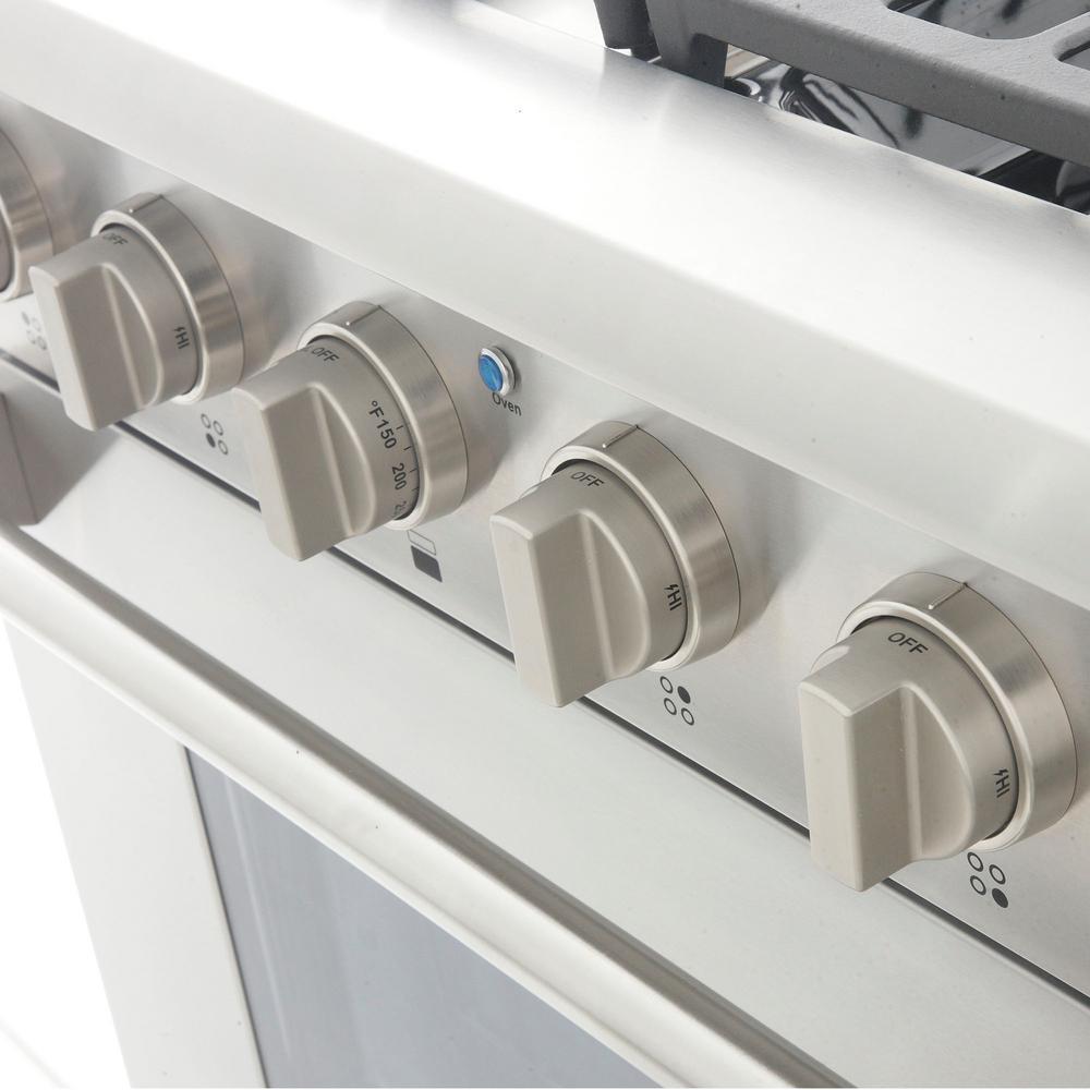 Kutch KRG3080U-S Pro-Style 30 in. 4.2 cu. ft. Natural Gas Range with Sealed Burners and Convection Oven in Stainless Steel New