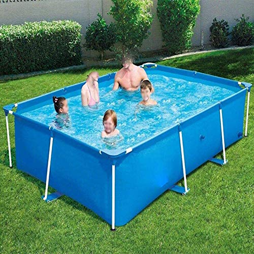 Above Ground Pool Blue Rectangular Swimming Pools Summer Removable Backyard Bracket Pool for Kids Adults (102