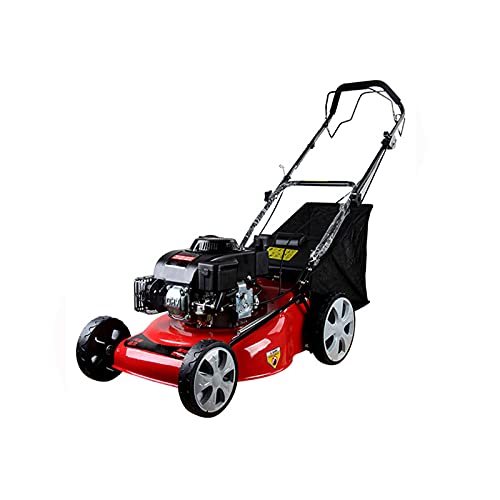 TKHHC Self-Propelled Gas Powered Lawn Mower with Bagger with 4-Stroke Engine, 20-inch & 173CC Gas Mower, 8 Adjustable Heights, 6.0HP, Perfect for Small to Medium Sized Yards,