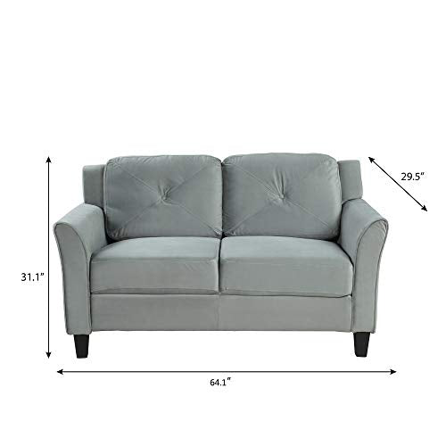 Harper & Bright Designs Living Room 3 Piece Sofa Couch Set,3 Seats Loveseat Single Chair Sectional Sofa Set,Grey