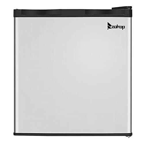 Upright Freezer -Mini Freezer Countertop 1.1 Cubic Feet, Compact Single Door Freezers Small Freezing Machine Reversible Door Adjustable Temperature Stainless Steel Home/Dorms/Apartment/Office