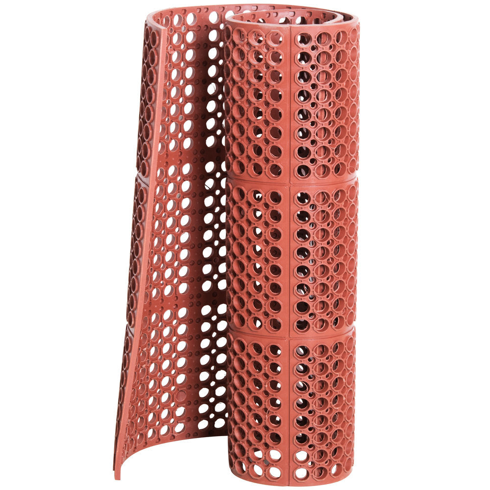 Cactus Mat 3525-R1BX VIP TuffDek 3' x 5' Red Heavy-Duty Grease-Resistant Rubber Anti-Fatigue Floor Mat - 7/8