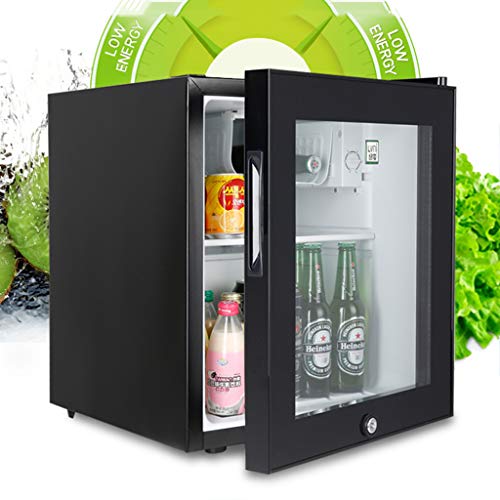 refrigerator Durable Safety Lock 46L Single Door Energy-Saving Mute Display Cabinet Storage Fresh Transparent Glass Hotel Home 0-10°C 85w