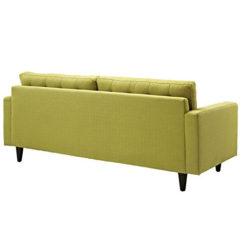 Modway Empress Mid-Century Modern Upholstered Fabric Sofa In Wheatgrass