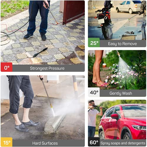 Pressure Washer Homdox 2950PSI 1.7GPM Electric Pressure Washer, 1800W High Car Pressure Washer, Power Washer with with Hose Reel & Detergent Tank & 5 Nozzles
