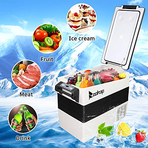 Car Refrigerator Portable Compressor Freezer Electric Car Cooler with 3 Levels, LCD Display