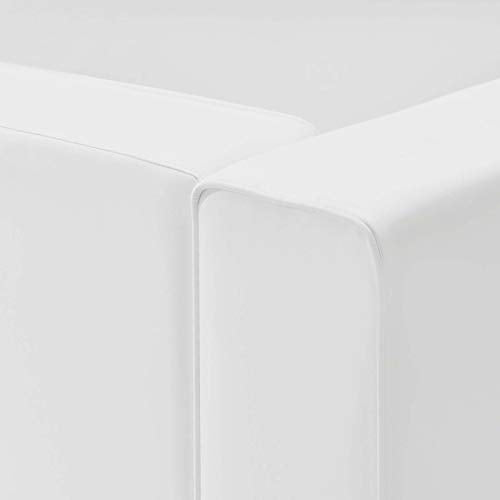 Modway Mingle Vegan Leather Sectional Sofa Left-Arm Chair, White