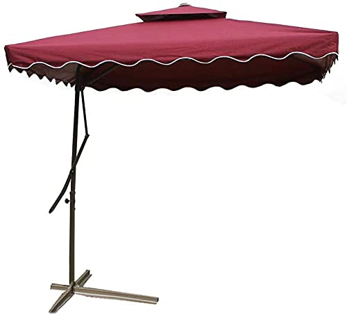 Patio Umbrella Patio Canopy Parasol Outdoor Garden Cantilever 2.2 2.2M Banana Umbrella for Balcony Terrace Beach, Square Offset with Crank and Cross Base GCSQF210526