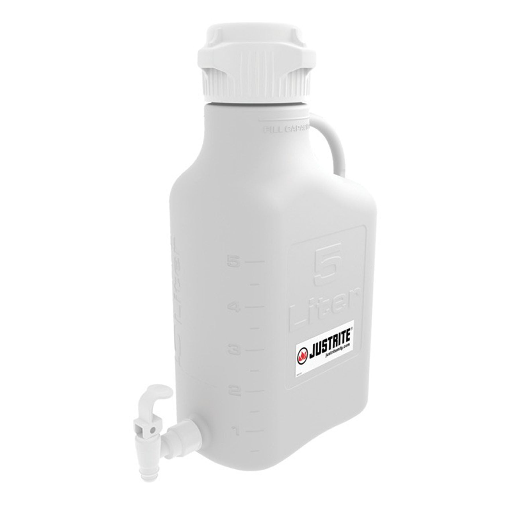 Justrite Carboy With Spigot, High-Density Polyethylene (HDPE), 83 mm Cap