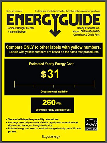 Danby DUFM032A3WDB-3 3.2 Cu.Ft. Garage Ready Upright Freezer with 2 Shelves and Scratch-Resistant Worktop
