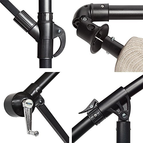 Coolaroo Cantilever Umbrella, Freestanding Patio Shade Umbrella, 90% UV Block, Round 10' with Two Position Tilt, Terracotta