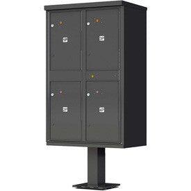 Valiant Outdoor Parcel Locker, 4 Lockers, Dark Bronze