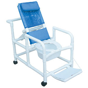 MJM Echo Reclining Shower Commode Chair with Pail