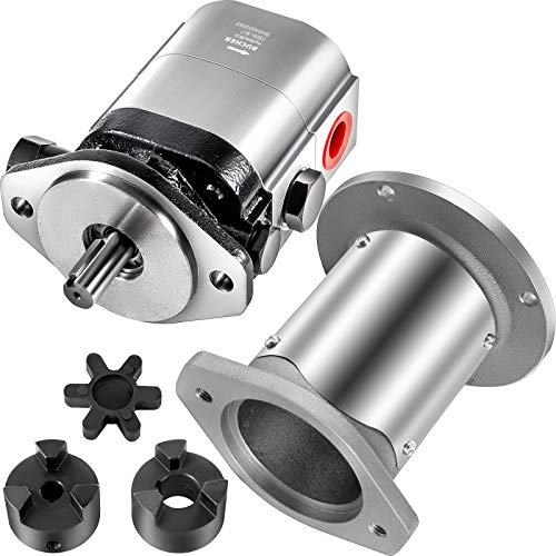 VEVOR Hydraulic Wood Splitter Pump, Aluminum 2-Stage Log Splitter Pump, 4000PSI 22GPM Hydraulic Gear Pump, 2-Hole Bolt Log Splitter Build Kit w/Pump Bracket, Jaw Couplers for 7/8