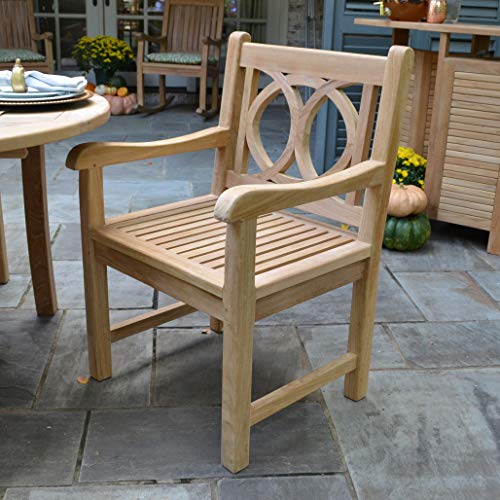 TITAN GREAT OUTDOORS Grade A Teak Lismore Armchairs Indoor Outdoor Solid Wood Set of 4