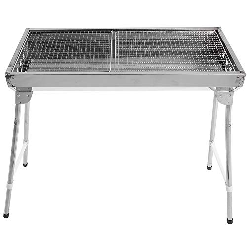 WJIN Barbecue Grill,Outdoor Large Size Foldable Stainless Steel Barbecue Charcoal Grill Stove Camping Garden