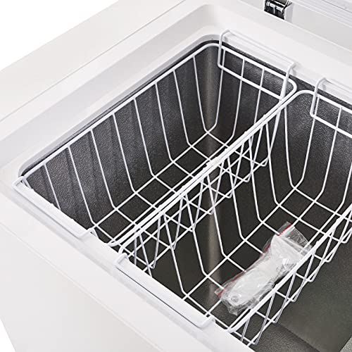 Chest Freezer, 5 cu.ft Deep Freezer Top Open Door Freezing Machine for Home Kitchen, Dorm, Bar and Office, 7 Temperature Settings