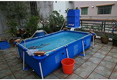 RSQJ Garden Swimming Pool，Swimming Pool Frame Steel Tube Rectangular Square Swimming Pool Pipe Rack Pond Large Bracket Above Ground Summer Play Pool 87
