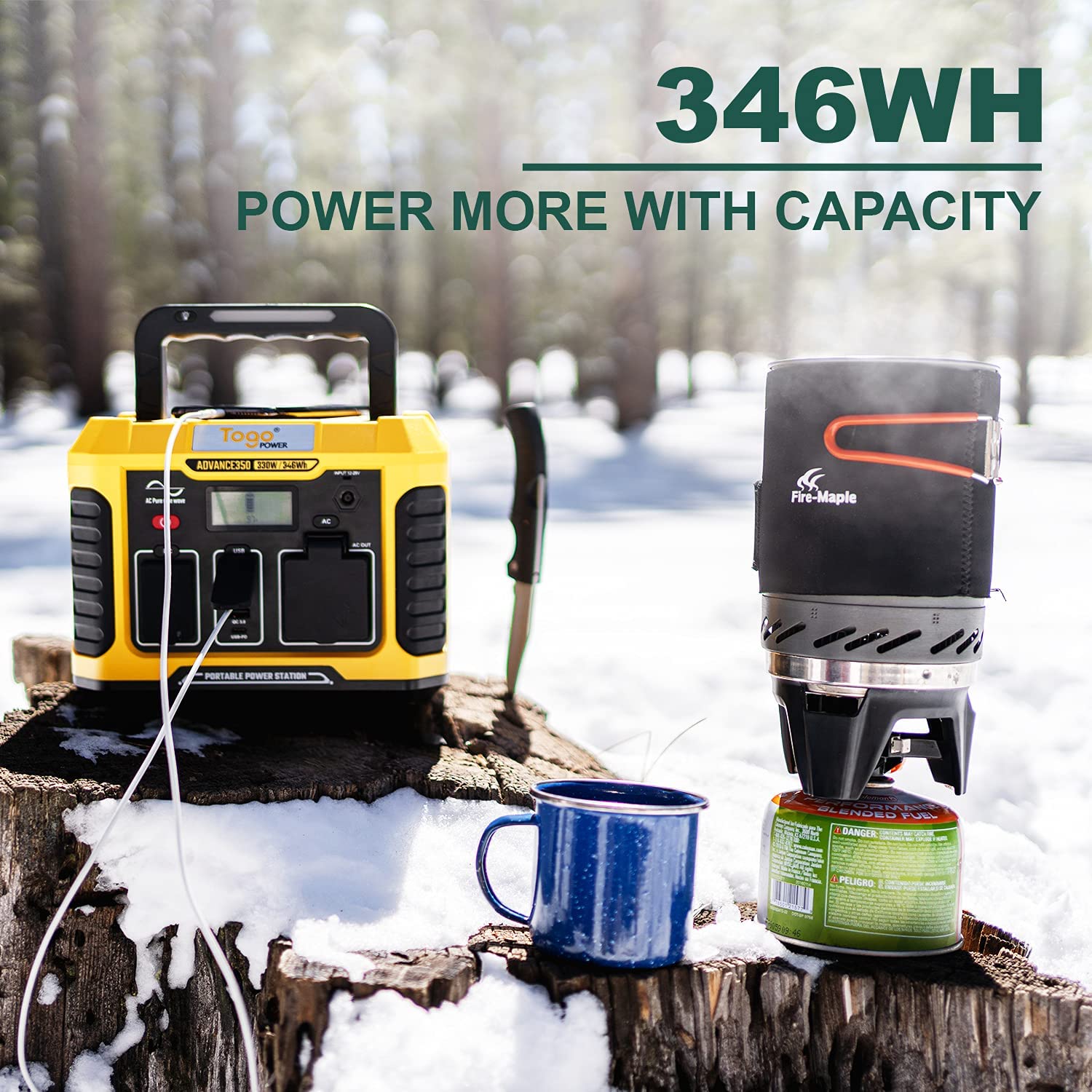 Togo Power Advance 350 Portable Power Station Lithium-ion Battery Solar Generator 120V/330W AC Outlet New