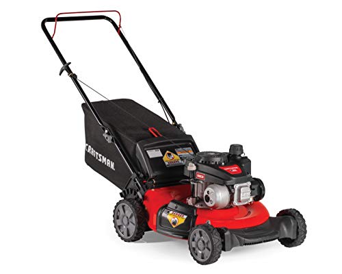 Craftsman M105 140cc Gas Powered Push 21-Inch 3-in-1 Lawn Mower with Bagger, 1-in, Liberty Red