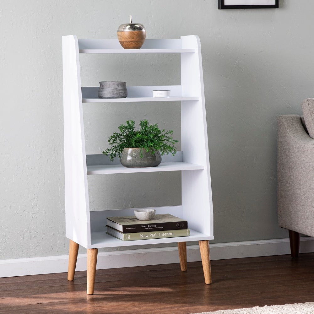Carson Carrington Barrencroft Mid-century Modern Wood Bookcase - White / Natural