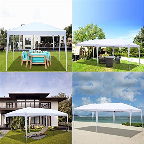FGHTH 10x20 ft Pop up Canopy Tent Instant Sun Rain Shelter Party Tent Outdoor Event Waterproof Wedding Folding Tent Patio Gazebo w/Carry Bag,White