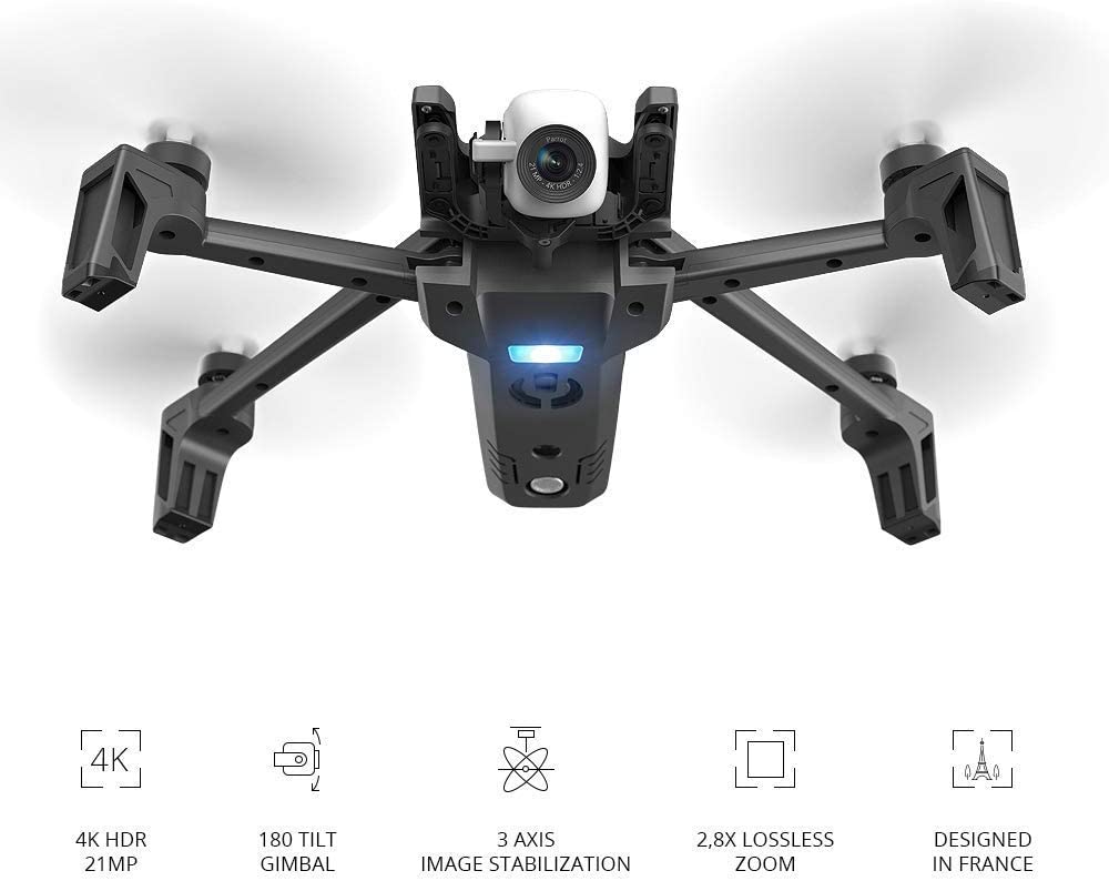 Parrot PF728020 ANAFI Drone Extended Foldable Quadcopter 4K HDR Camera with a 180° Vertical Swivel Camera  Dark Grey New