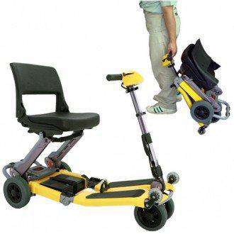 Luggie Standard Folding Travel Scooter Yellow Open Box